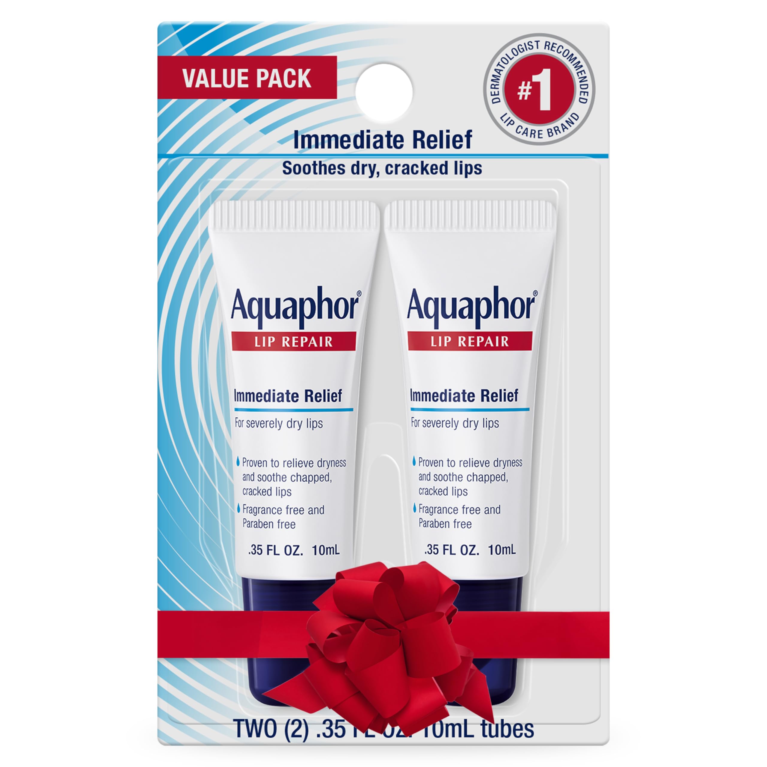 Aquaphor Lip Repair Tube Blister Card Dual Pack, 0.35 Ounce