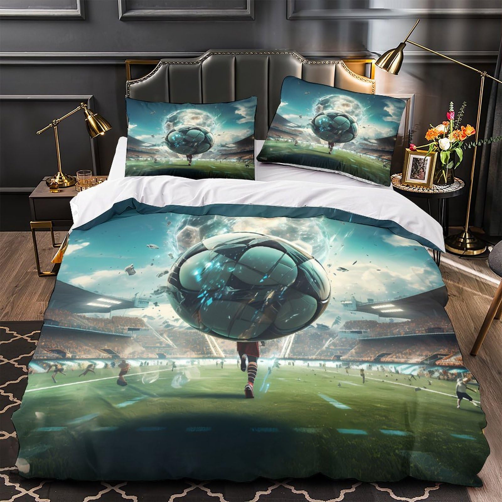 Parure de lit effet ultra douce housse de couette haute densité relief 3D King
