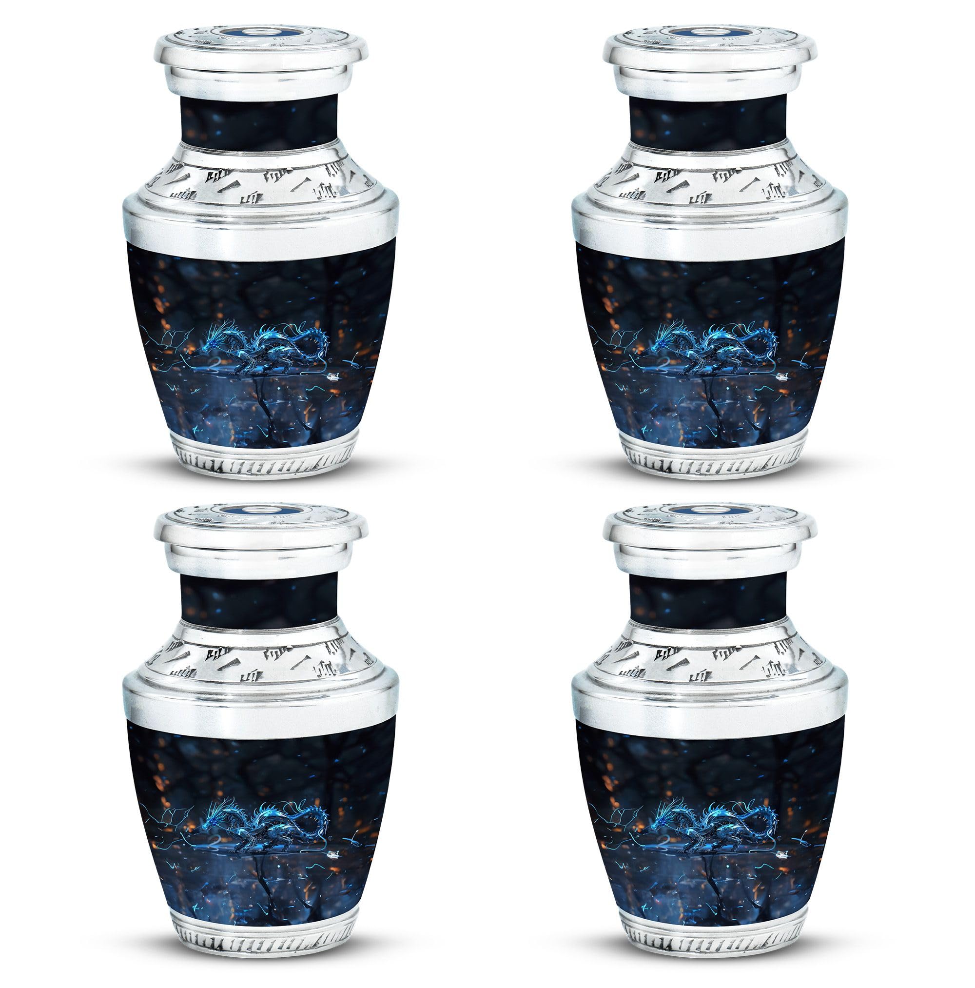 YATHABHISA Dragon Urn, Human Ashes Urns - Pack of 4 - Little Memorial Urn for Love One - Human Remains - - Small Keepsake Urns for Adult Ashes Women & Men