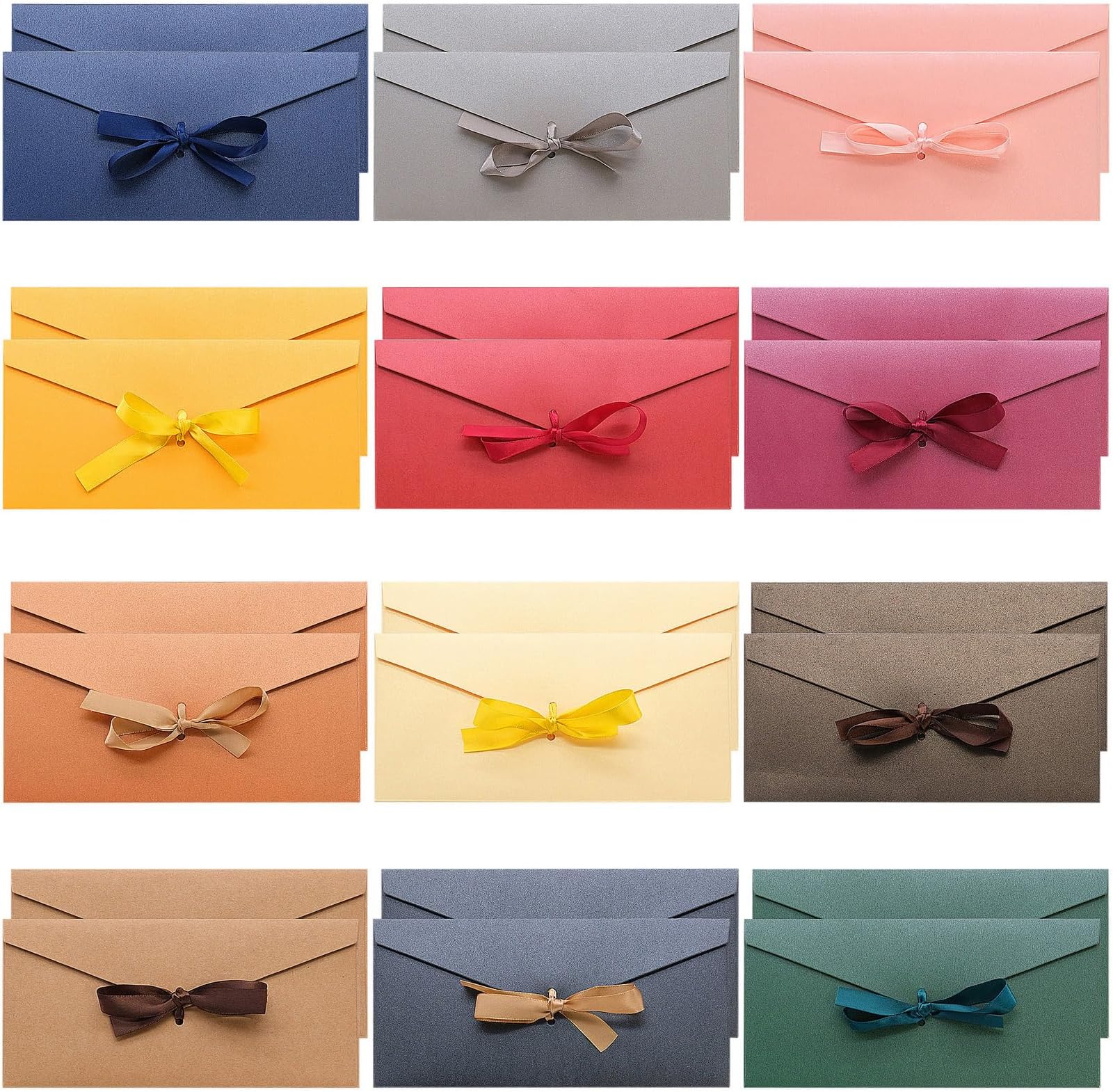 Cisolen 24 Pcs Colourful Envelopes Vintage Kraft Paper Envelopes Gift ...