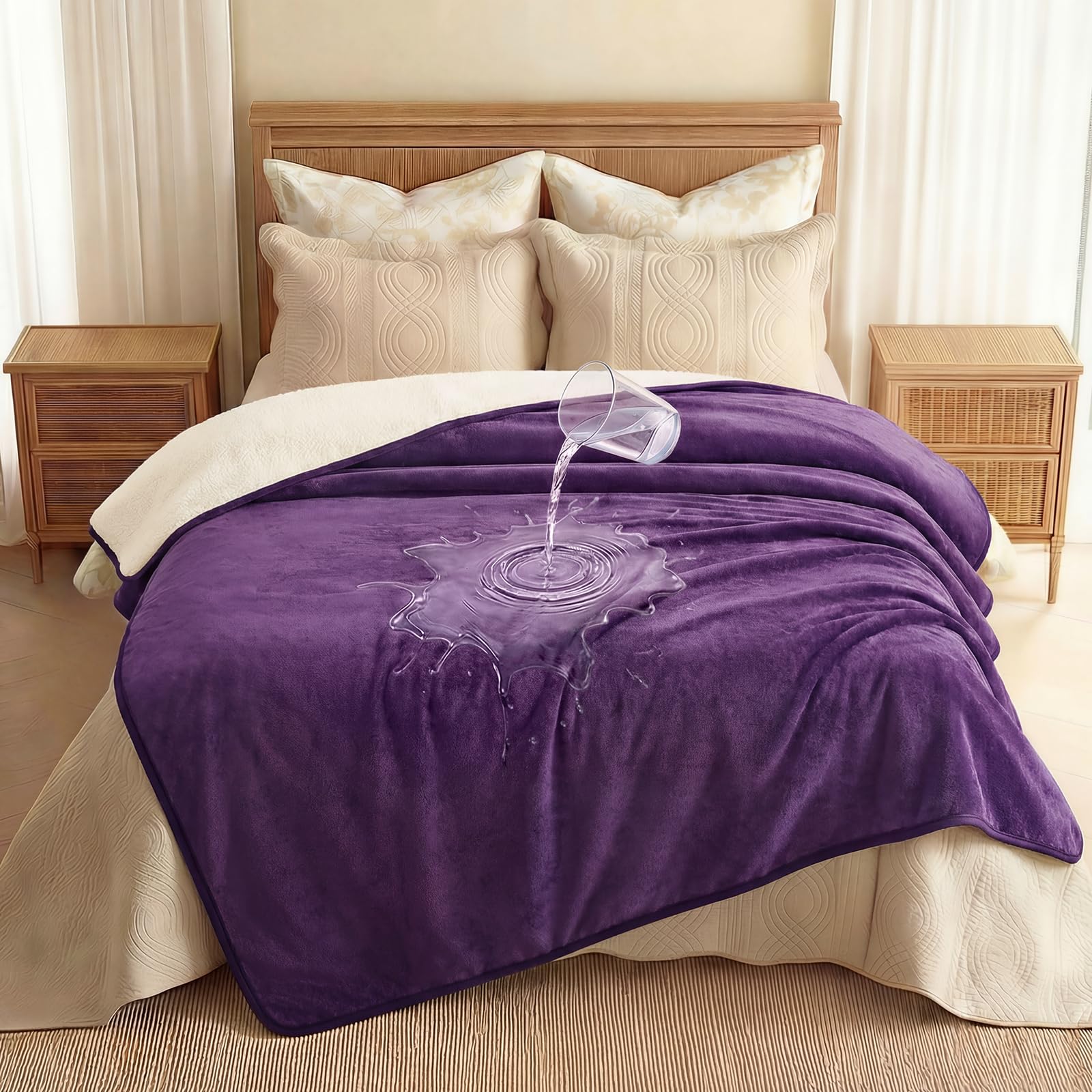 luciphia wasserdichte Hundedecke,Waschbare Decke für Kleine Hunde Katzen,Flauschige Sherpa Fleece Haustierdecke,Wasserdicht Decke für Sofa Couch Bett Auto