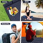 Double Sleeping Pad for Camping, Ultralight Inflatable Mattress with Built-in Foot Pump & Pillow, Portable 2-Person Air Mat, Outdoor Gear for Backpacking, Hiking, Car Traveling, Beach, Tent, Dark Blue