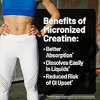 Vista 4 de NatureWise Micronized Creatine Monohydrate Pills, 2500mg Per Serving - Creatine for Women & Men - Pure, Unflavored, Supports Lean Muscle Mass