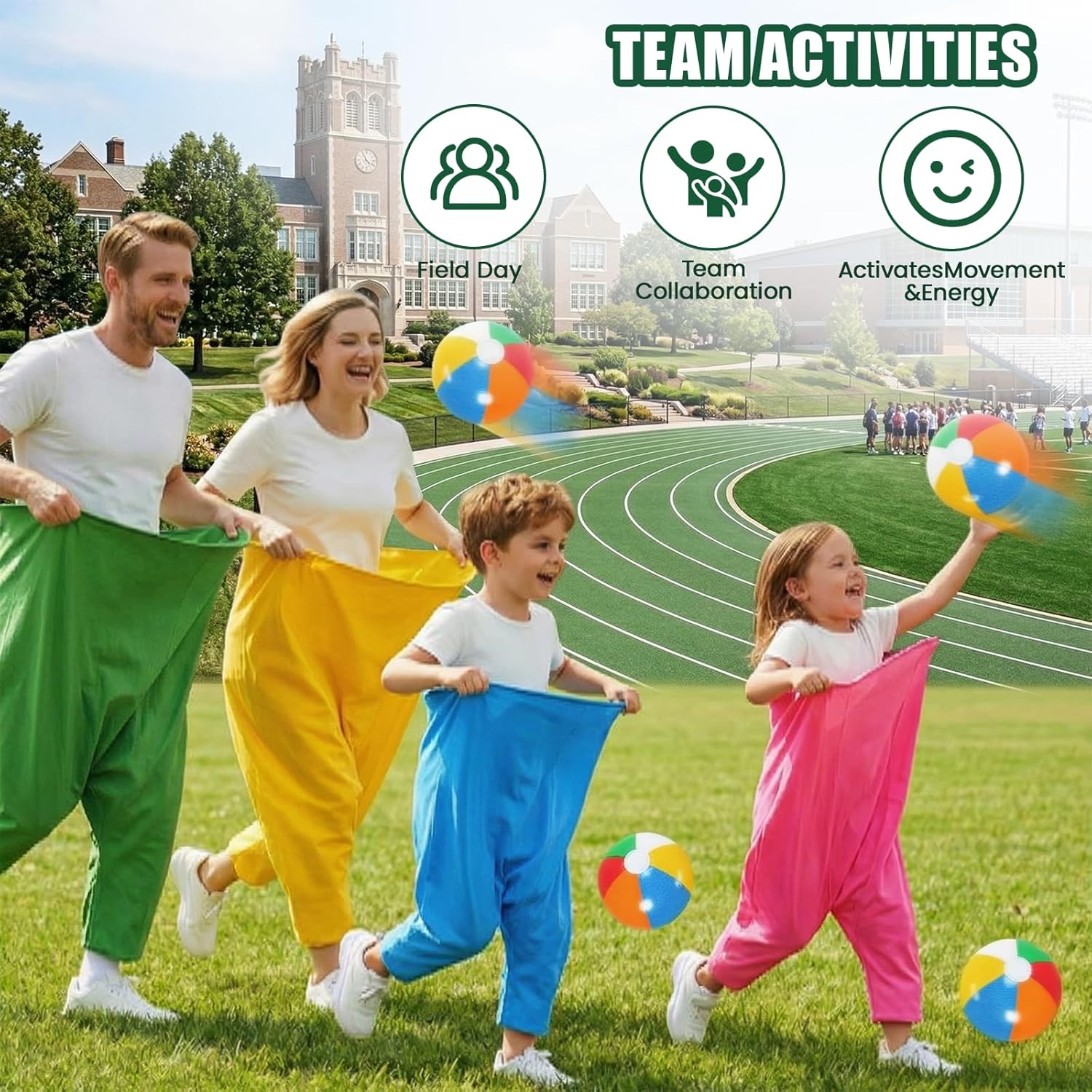 Granny Pants Yard Game Sets, 4 pcs Family Party Outdoor Granny Pants Games with 2 Pumps,Backyard Party Game with 15pcs Bouncy Balls, Outdoor Group Easter Games for Adults and Kids