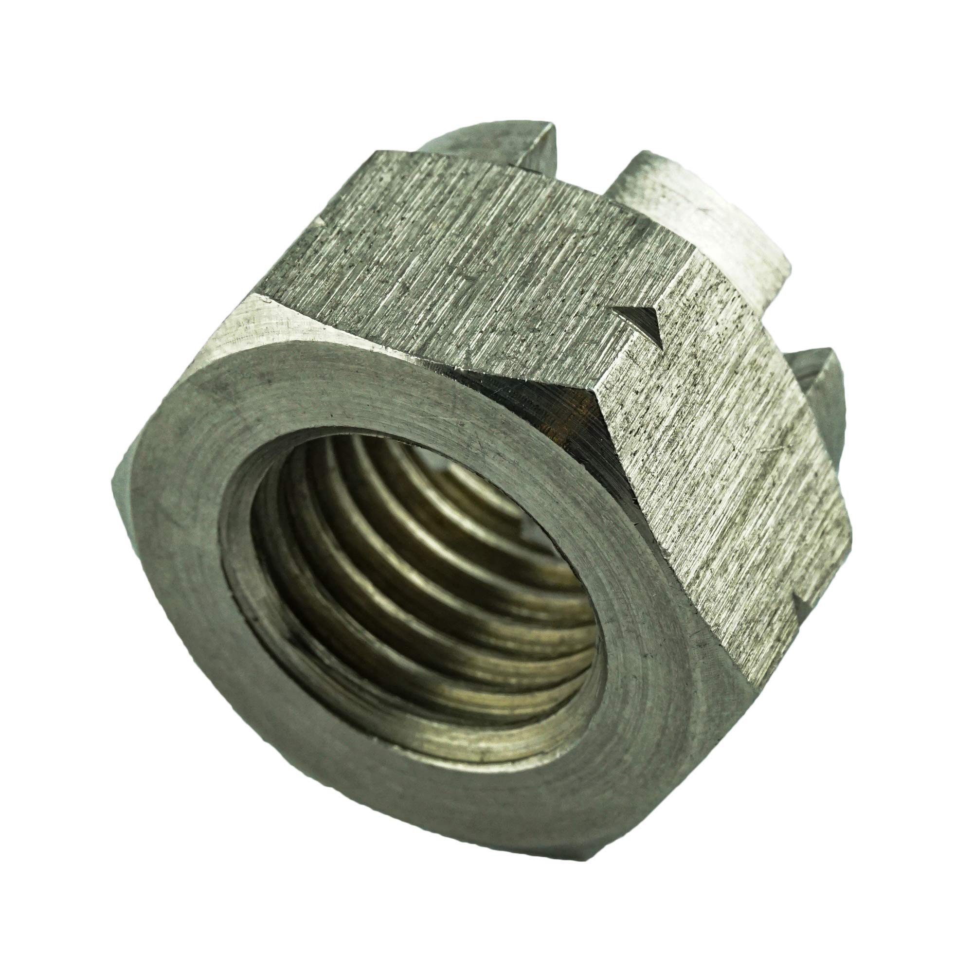 AGBERG - Tuercas de corona M12 (50 unidades) de acero inoxidable VA A2 V2A - Tuerca de bloqueo inoxidable - DIN 935 - ISO 7035