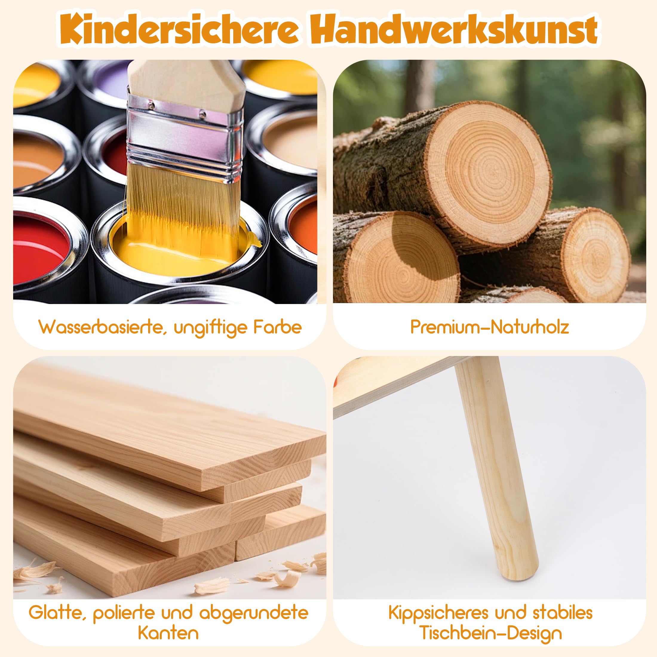 Montessori Spieltisch ab 1 Jahr aus Holz, 12-in-1 Spielzeug Jungen Mädchen
