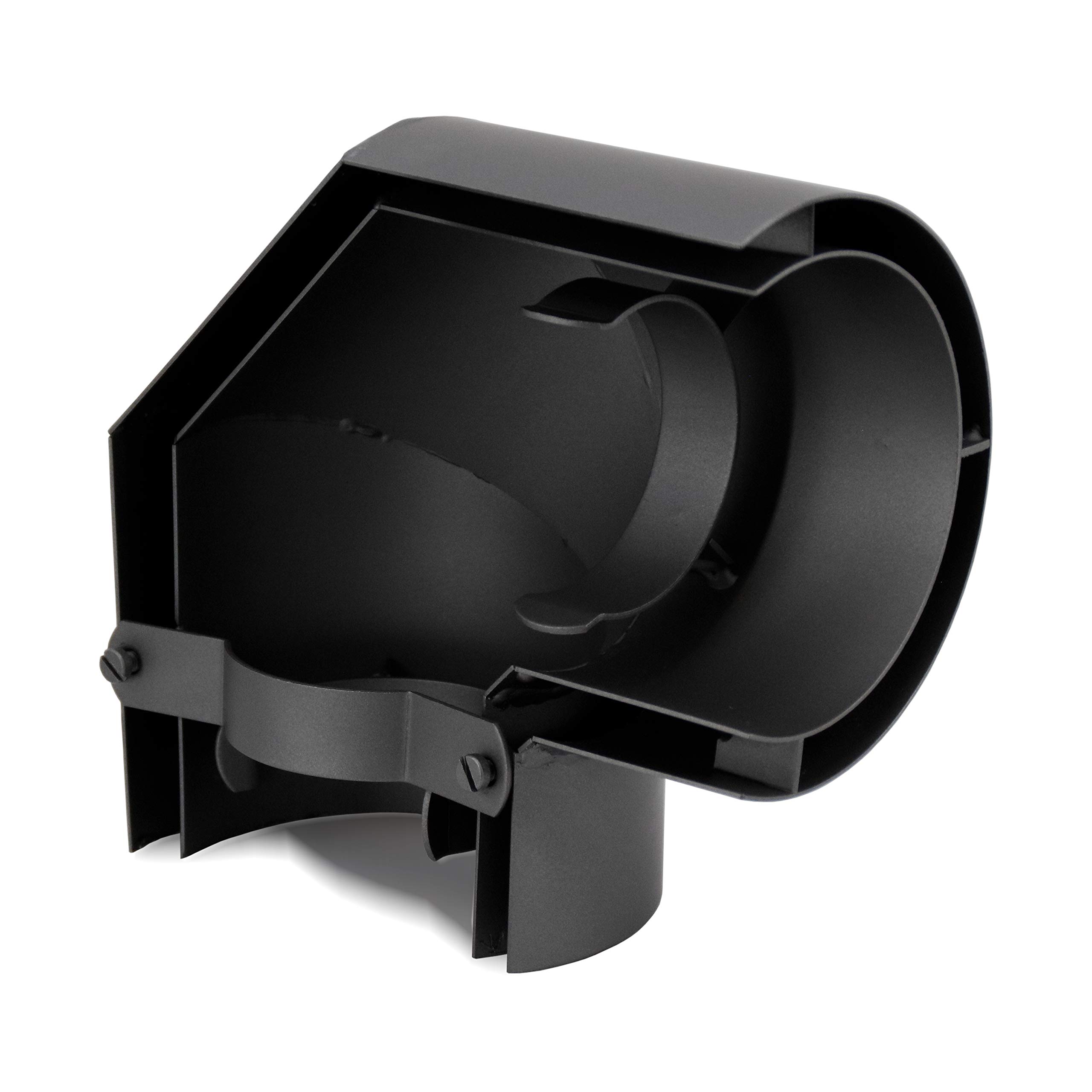 LANZZAS Tubo Per Stufa A 90° Con Protezione Termica | Diametro 120 Mm, Acciaio 2 Mm, Vernice Senotherm Grigio Ghisa, Omologato CE