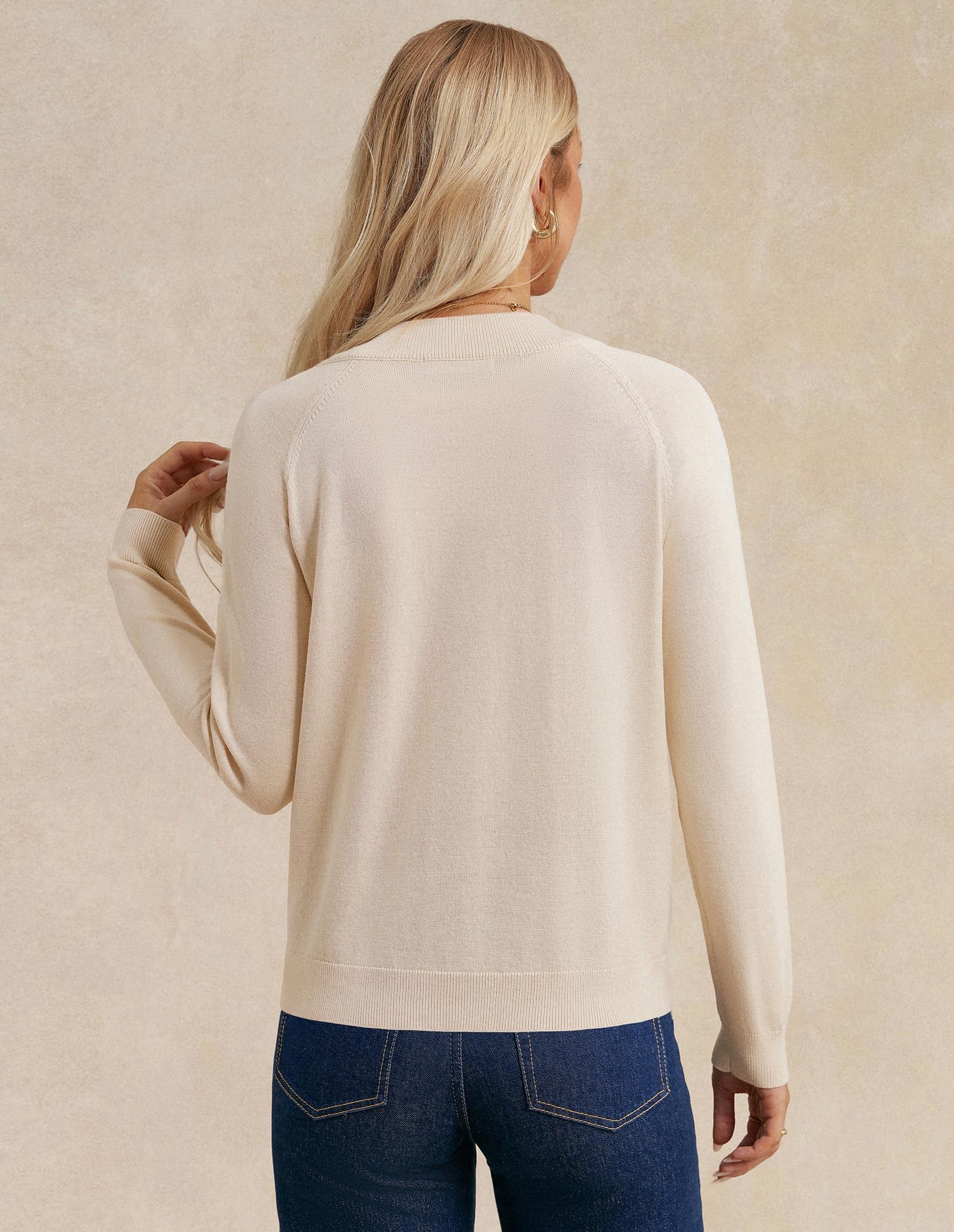 GRACE KARIN Damen Reißverschluss Strickjacke Langarm Basic Cardigan Gestrickte Jacke mit Taschen