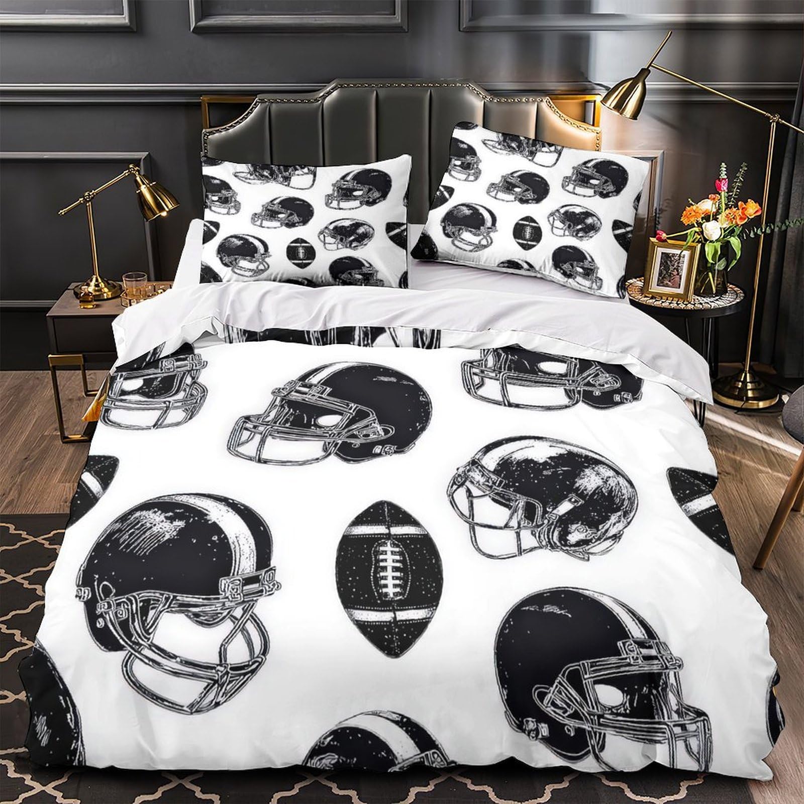 Parure de lit football microfibre hypoallergique 3D effet 3 pièces enfants King