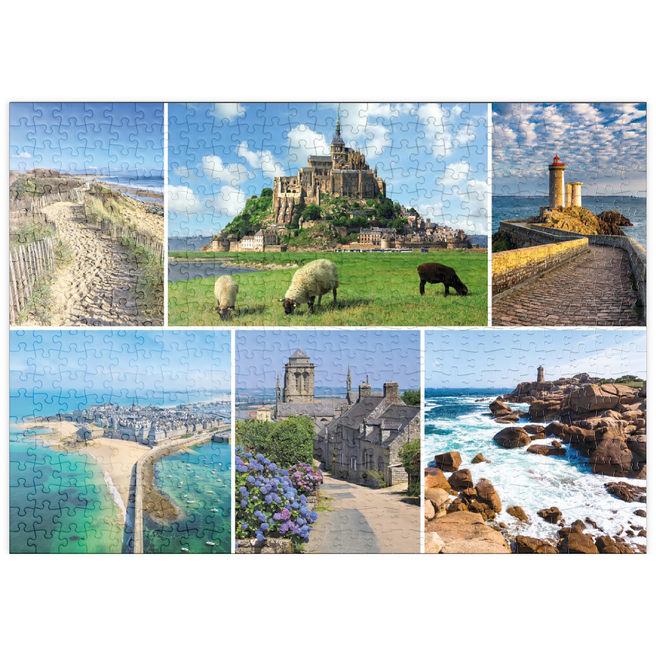 MyPuzzle Bretagne - Mont Saint Michel, Saint Malo and Locronan - Premium 500 Piece Puzzle - MyPuzzle Special Collection by Starnberger Spiele