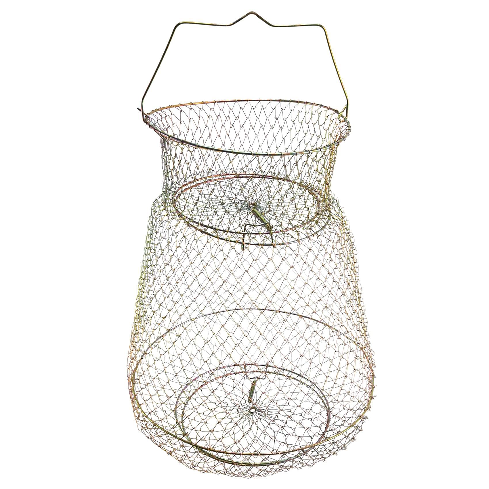 Xuodawer Foldable Portable Steel Wire Fishing Pot Trap Net Crab Crawdad Cage Fish Basket