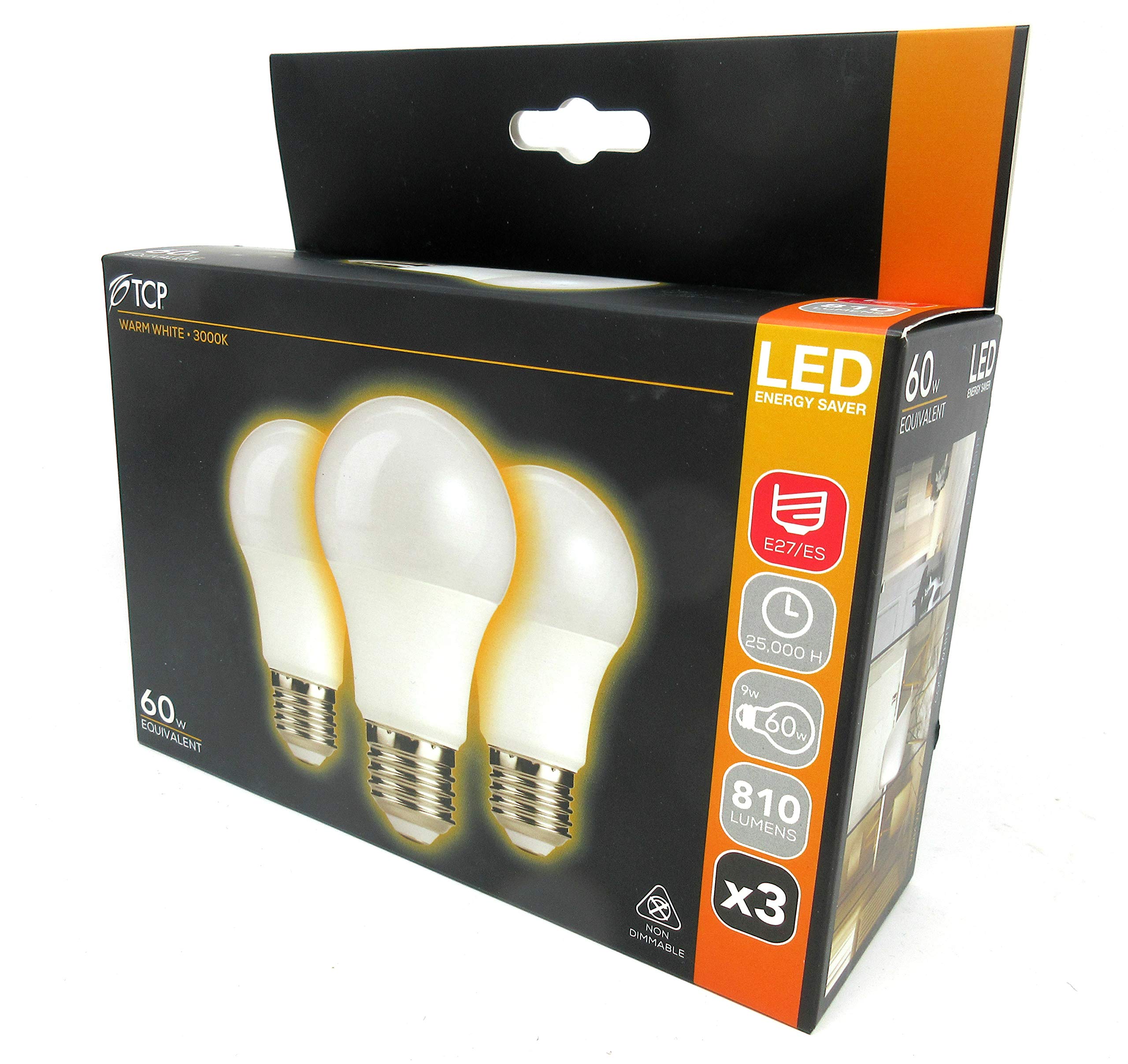 TCP SpringLight A-Lamp Bulbs - 9W (60W Equivalent), 2700K Soft White, 2-Pack