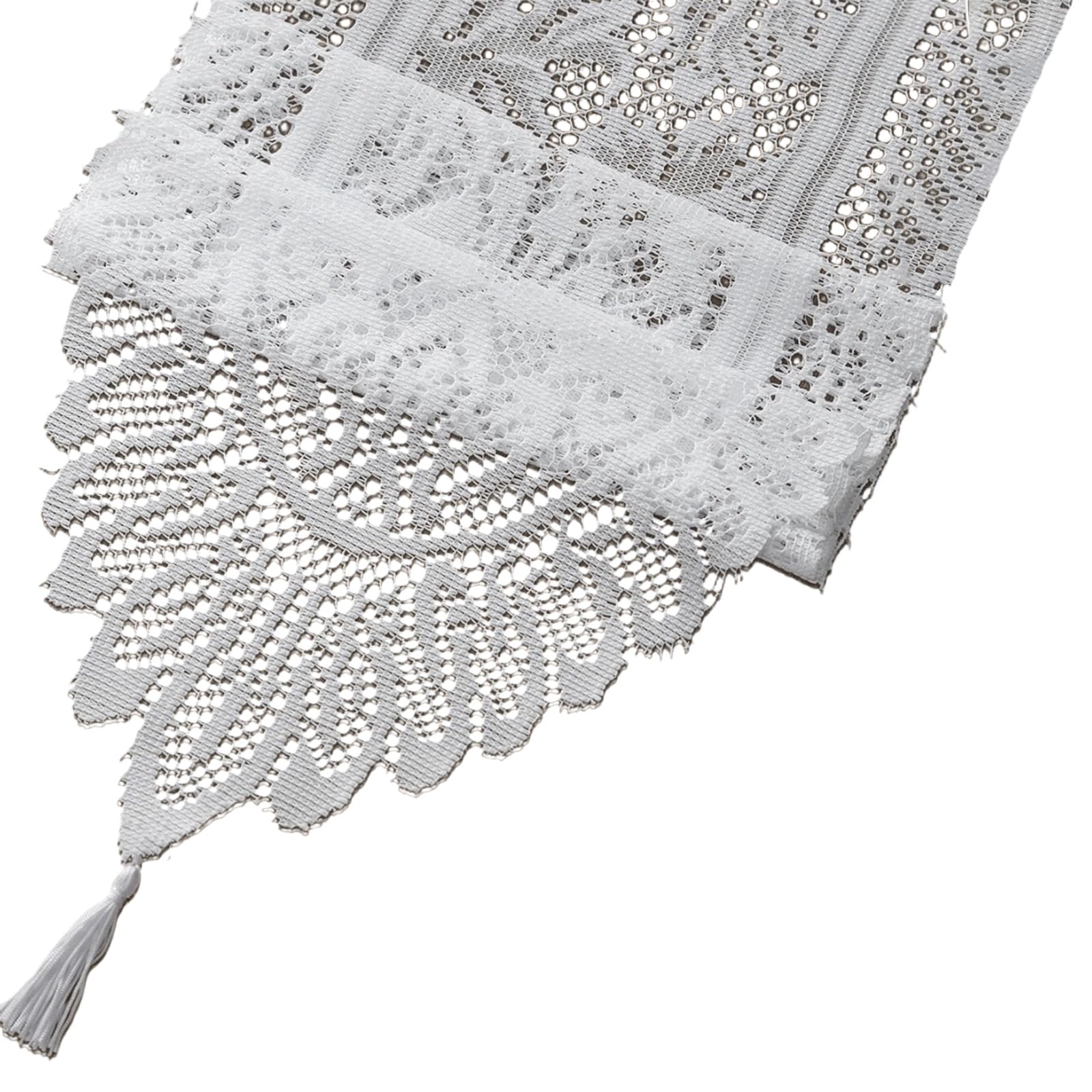Beautiful Lace Tablecloth Tasseled Trim Table Runner for Enhancing Dining for Home Table Decoration Tasseled Tablecloth