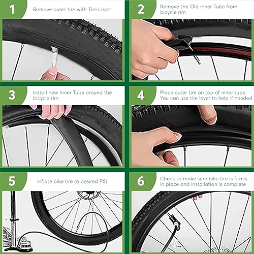 Miniatura 4 de Lites 28 tubos interiores con 2 palancas de neumáticos válvula Presta de 2.362in para bicicletas de carretera con tamaño de neumático de 700 C x 20,