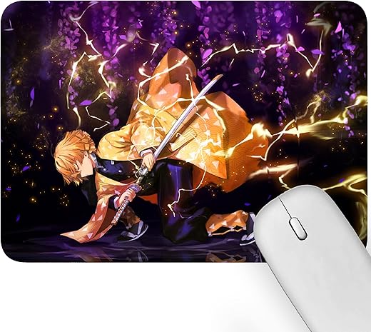 Artich Designer Gaming Mouse Pad for Office Laptop/Computer with Super Soft Non-Slip Rubber Base and Lycra Cloth Surface for Silky Touch Rectangle (Zenitsu's Thunder Slash)