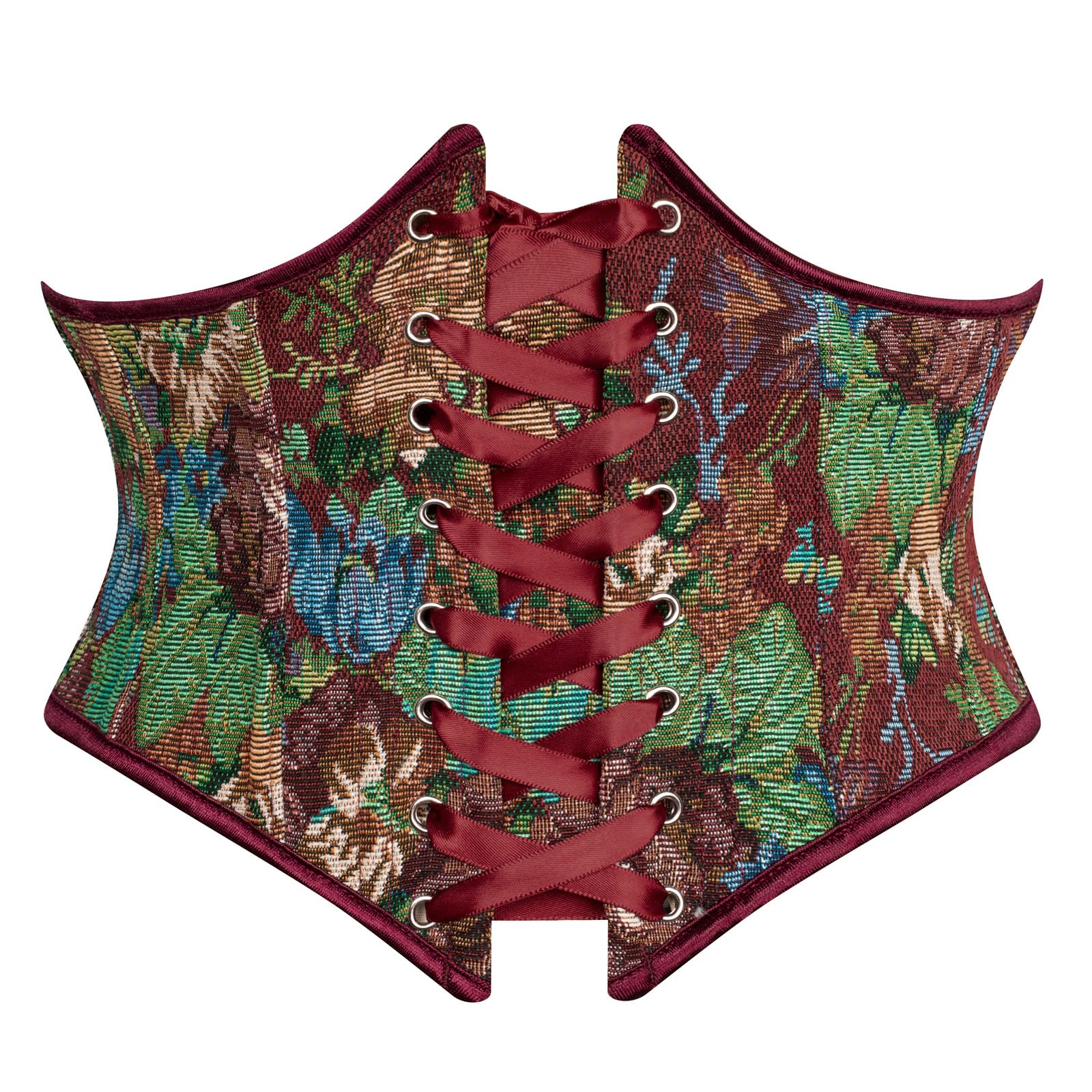 Corset Belt For Women Floral Lace Up Boned Underbust Corset 
