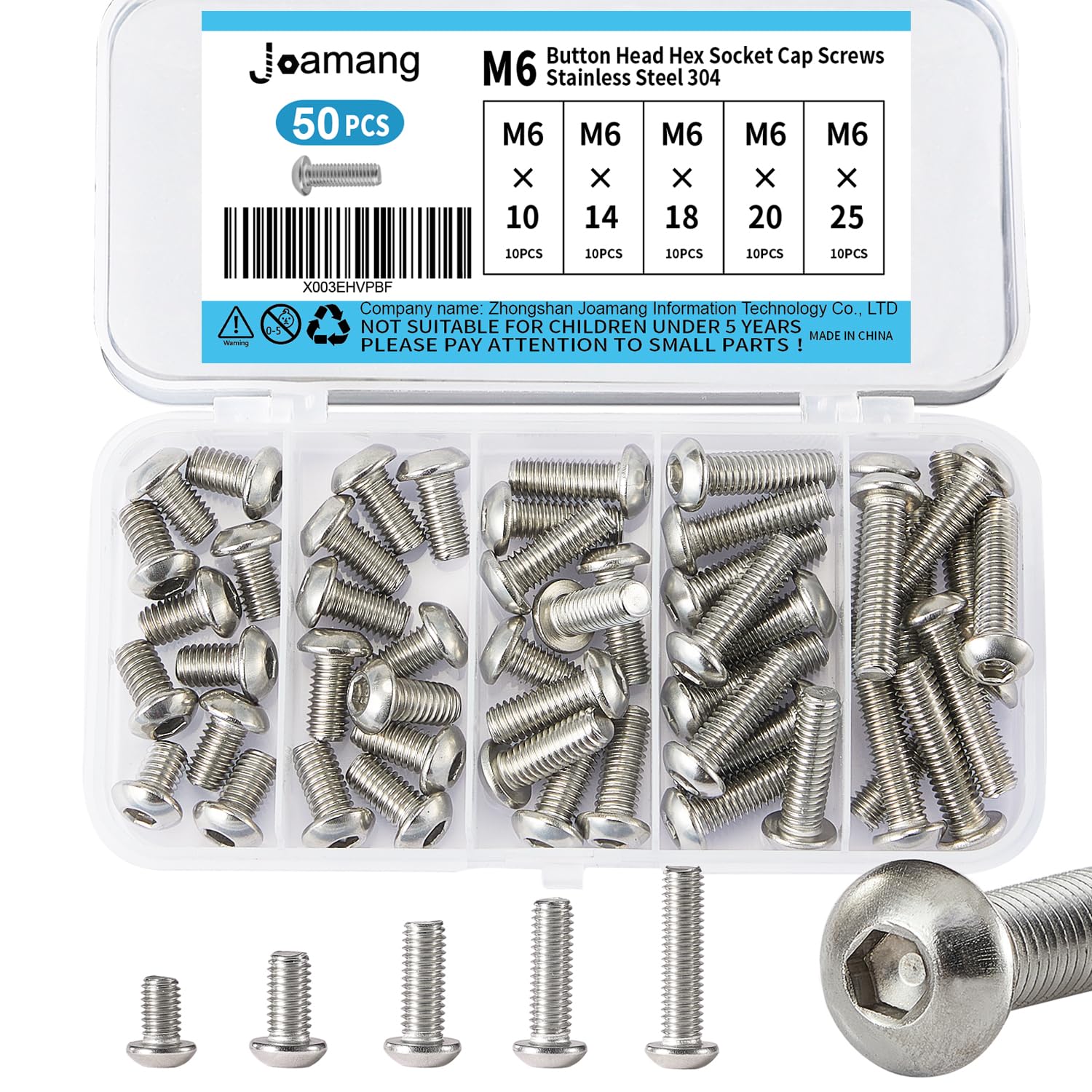 M5 X 10mm Grade 10.9 Button Head Socket Cap Screws - Alloy Steel Allen Bolts