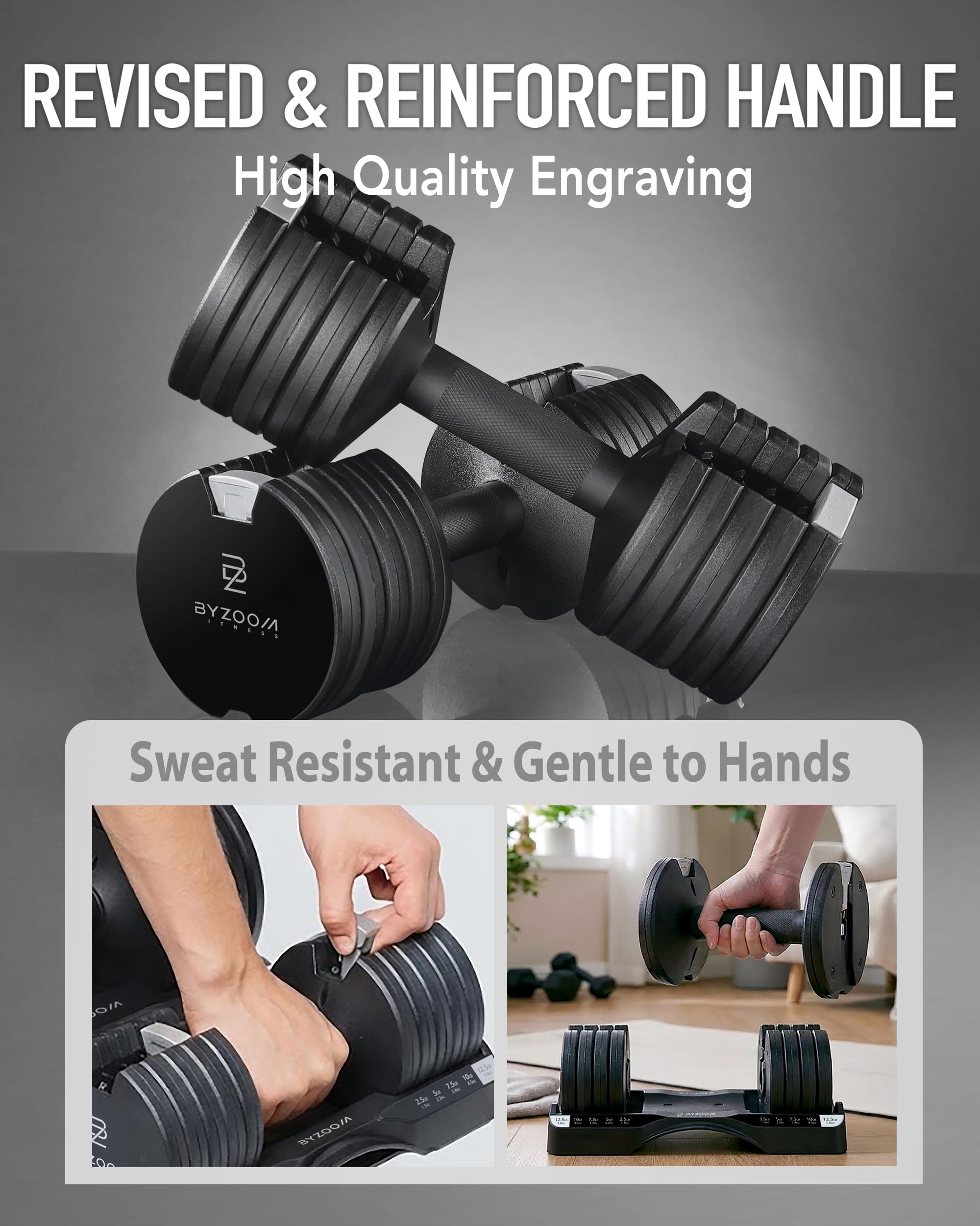 Amazon.com : BYZOOM FITNESS 12.5LB Adjustable Dumbbell with 
