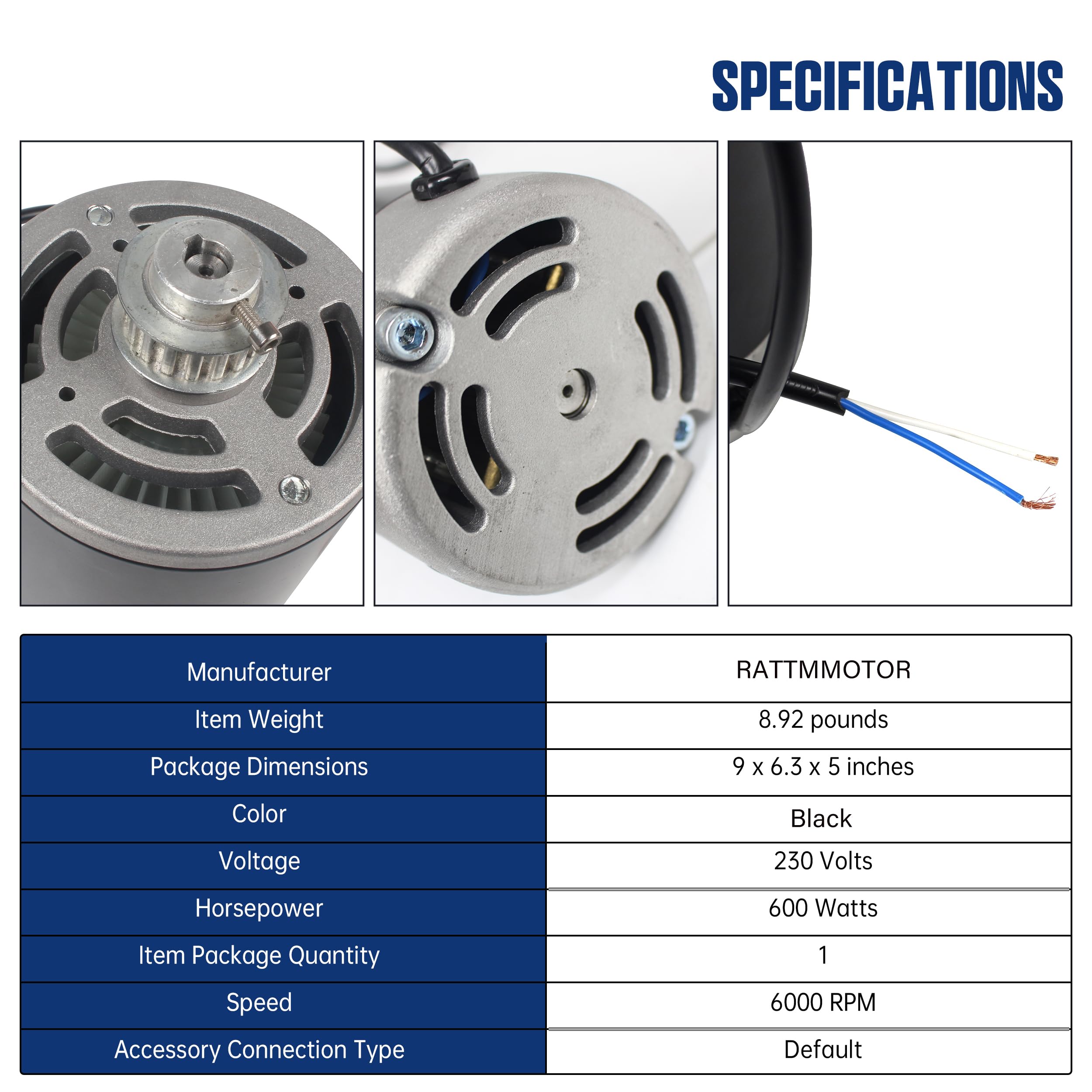 RATTMMOTOR Brushed Motor 600W 110V 220V Mini Lathe Motor 6000RPM, Brushed DC Spindle Motor with Timing Pulley Wheel for Metal Lathe Machine Motor Replacement Part Accessories CJ0618 (220V)