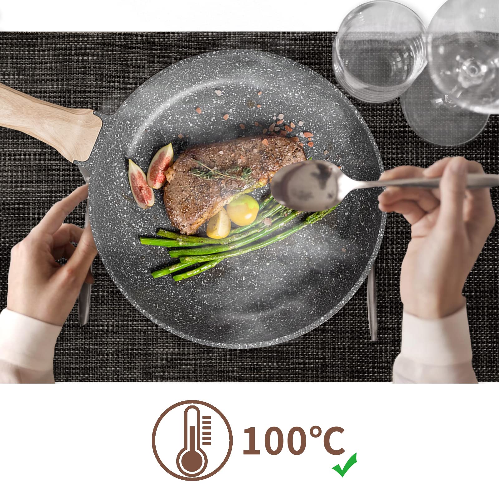 Tovagliette Americane Lavabili | Set 6 Pezzi Antiscivolo Grigio - Foto 11