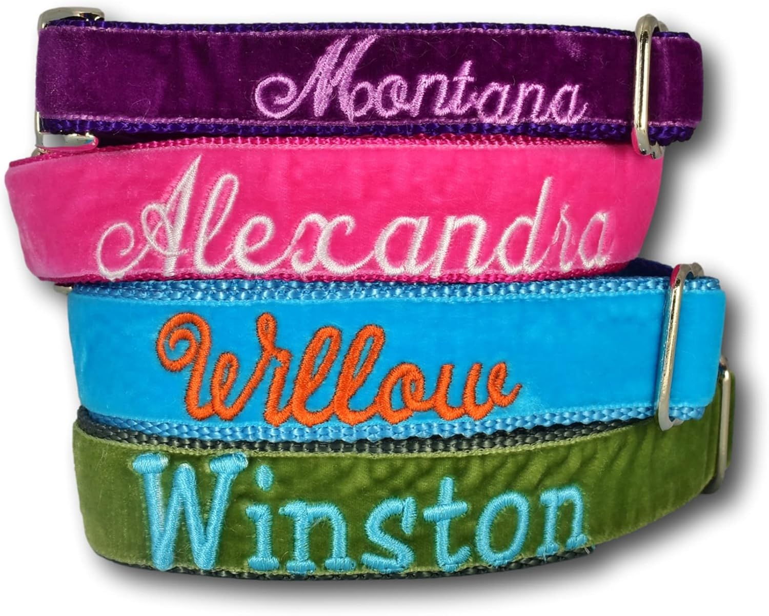 Personalized Dog Collar Embroidered with Pet Name and Leash Option - Premium Velvet Custom Dog Collar for Boy & Girl Dogs, Small Medium Large Dogs (X-Large 1 x 17-29")