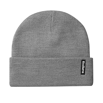 帽子 SINOON Flower Beanie (Melange Grey) Knit Beanie - Scandinavian Floral - Machine Embroidered