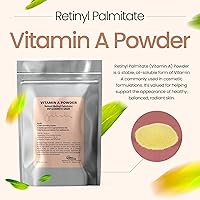 Vista 3 de Vitamina A en polvo palmitato de retinilo, retinol puro en polvo, vitamina soluble en agua, vitamina A USP y grado cosmético (2 onzas / 1.98 oz)