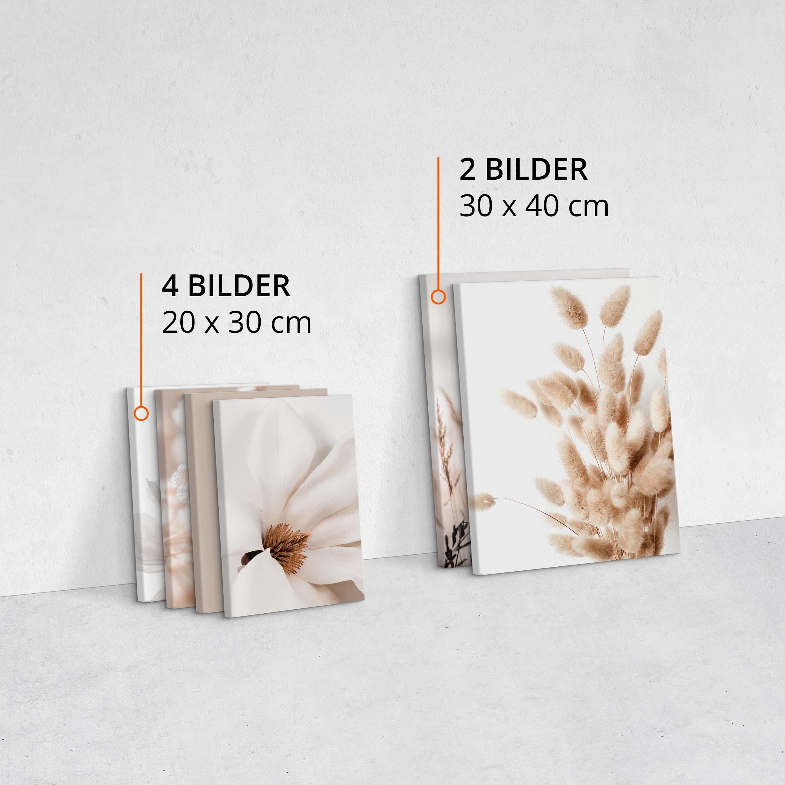 Muralo Wandbilder Set Leinwand Bilder Boho Stil 2x 30x40 cm 4x 20x30 cm Beige