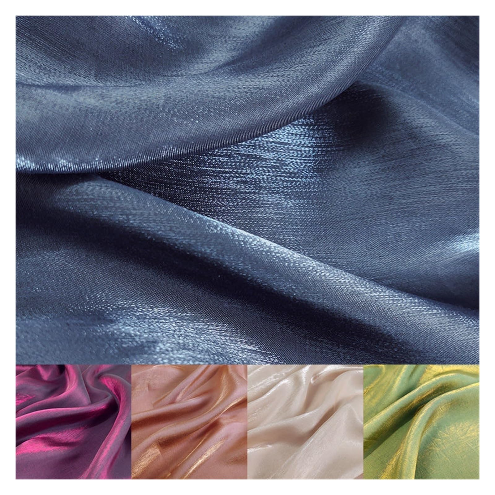 Tejido de satén sedoso líquido, Tela de satén seda esmaltada sedosa for vestido novia Hanfu, costura artesanal for bebé, 50x150cm(8)