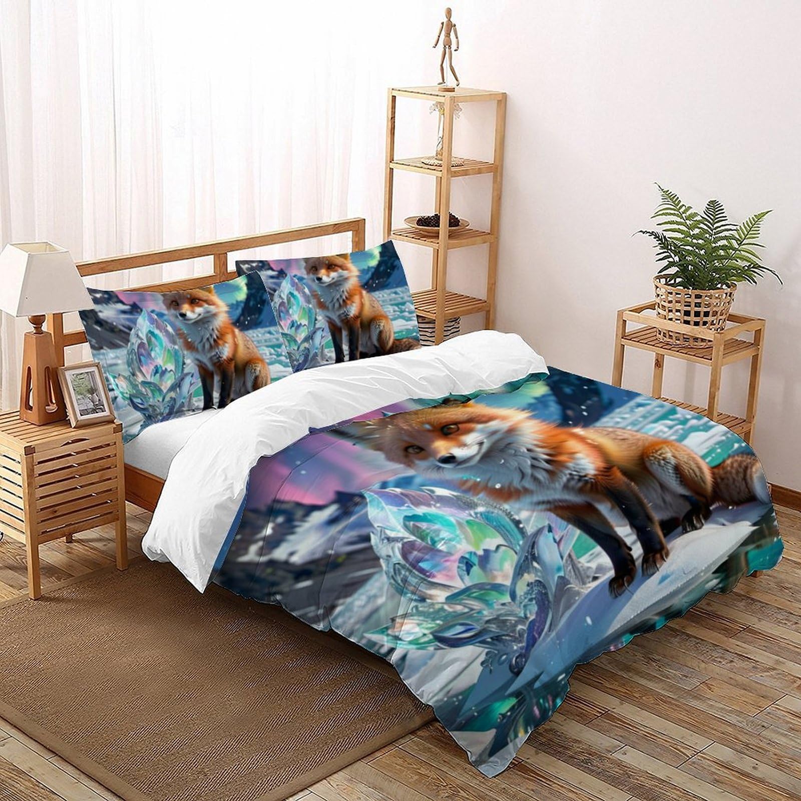 Housse de couette enfant 200x200 cm avec 2 taies d'oreiller lit double