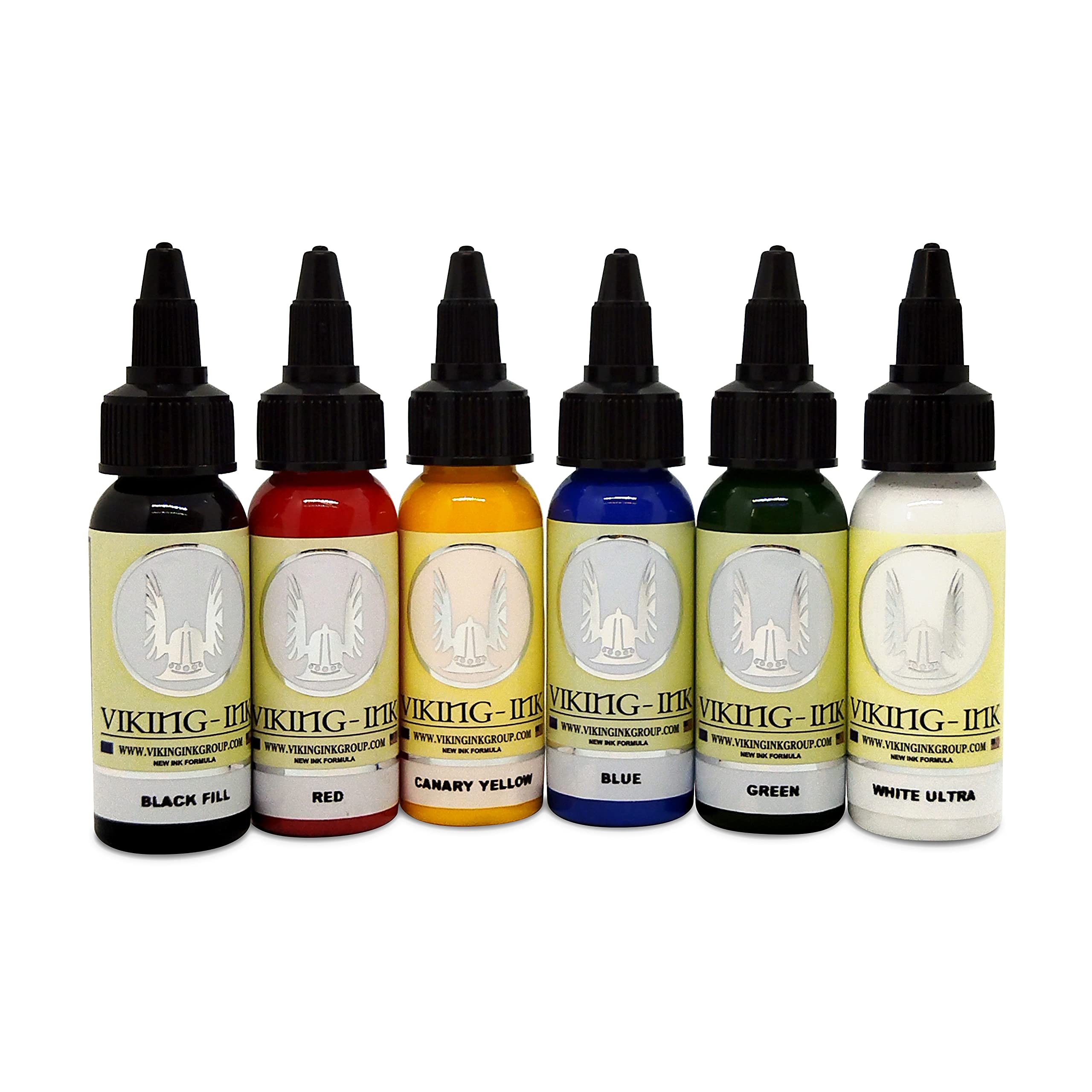 VIKING INK - KIT 6 BASIC COLORS 1oz (30ml) - Tinta para Tatuaje