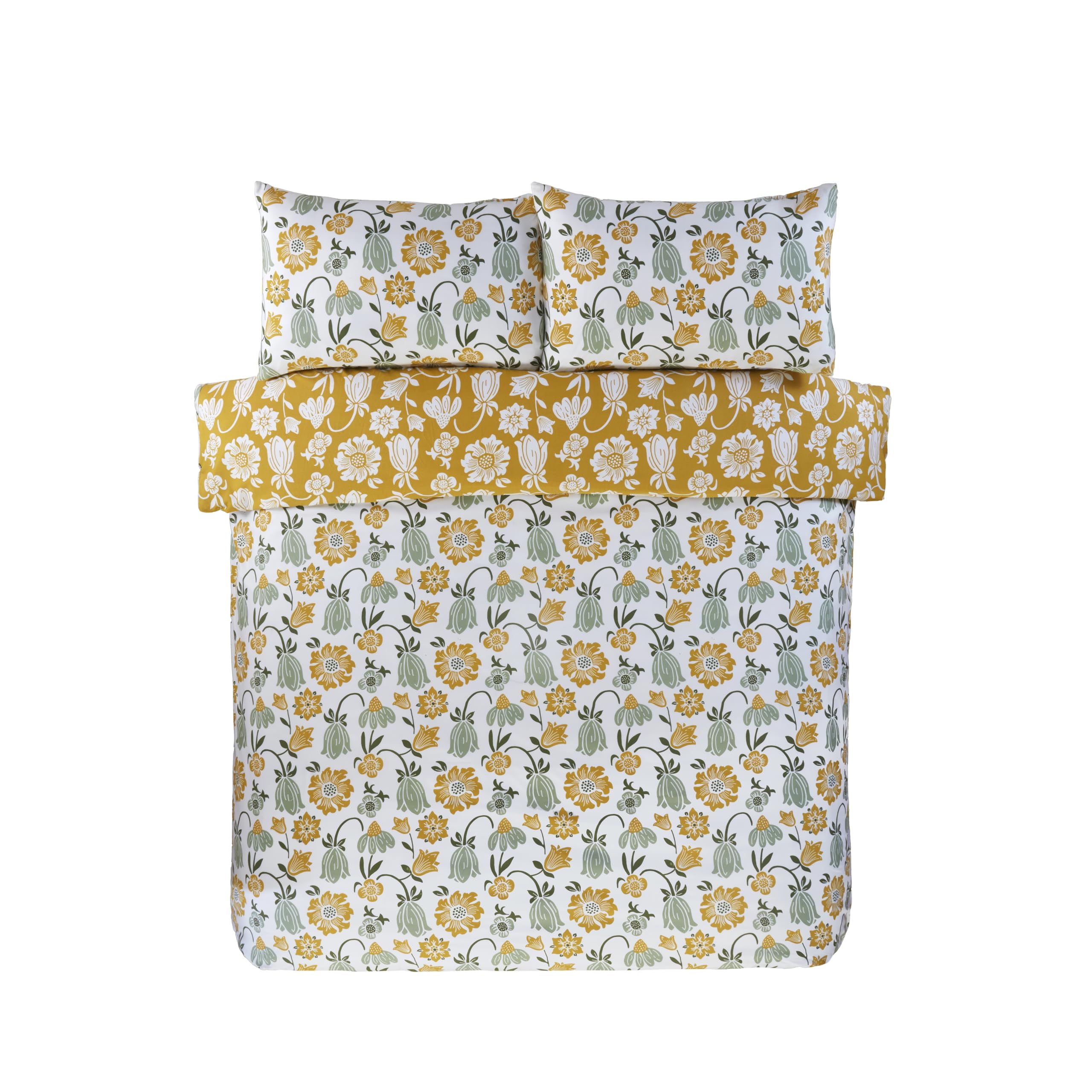 Rapport home Victorian Bloom Floral Microfibre Reversible Double Bedding Set Green - Image 4