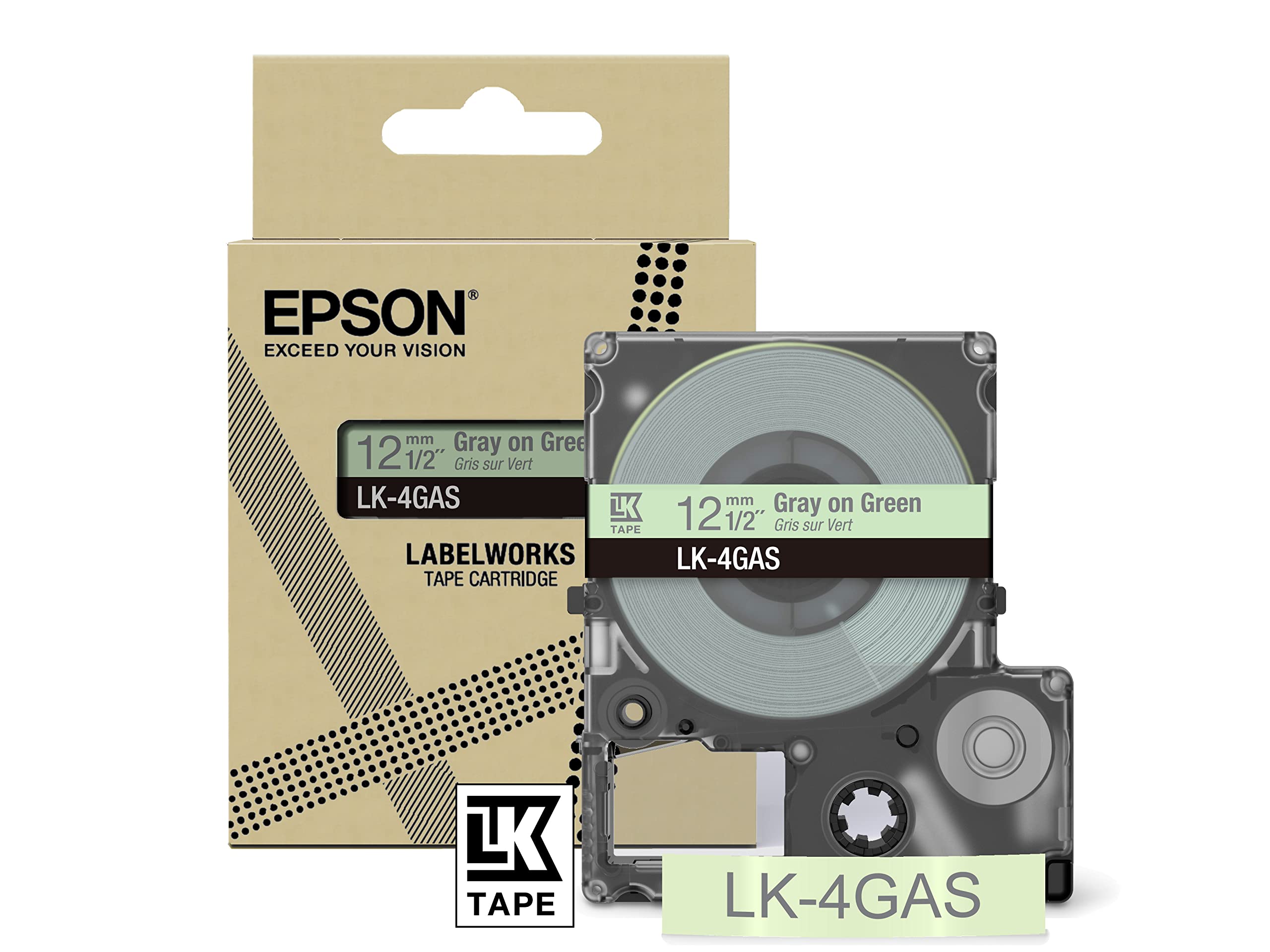 Soft Green/Gray 12mm LK-4GAS, Green/Grey, 12 mm