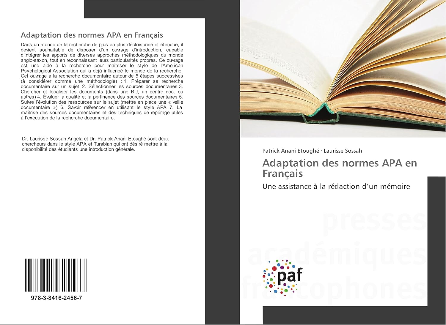 Amazon.fr - Adaptation des normes APA en Français: Une assistance à la