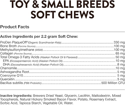 Miniatura 6 de NaturVet Suplemento para razas pequeñas, para apoyo articular, digestión, piel, cuidado del pelaje, multivitaminas para perros con minerales,