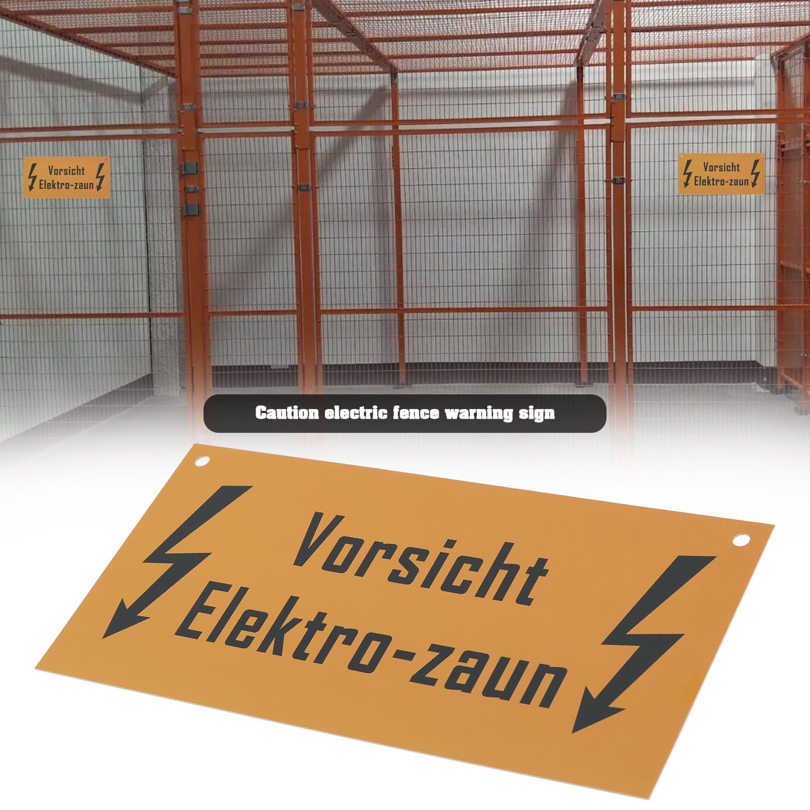 VGOL 10pcs German Warning Electric Fence Sign 200x100mm No Touching Safety Signs Plastic Electric Fence Warning Sign for Wall Fence Farmhouse Farm - Image 2
