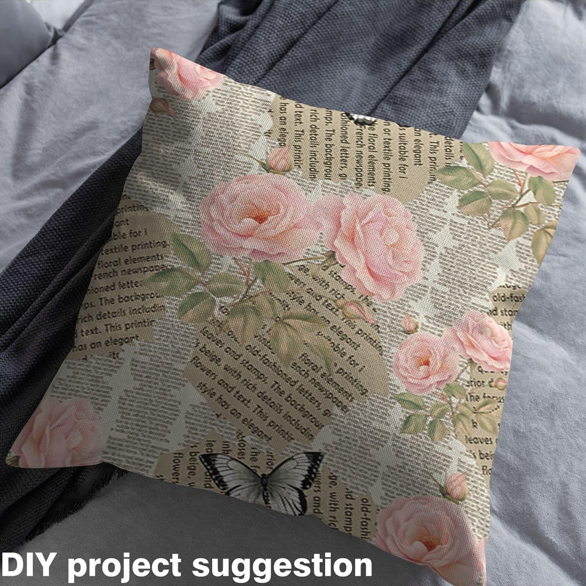 Pink Rose Upholstery Fabric, Paris France Style Fabric by The Yard, Romantic Valentine's Day Decorative Fabric, Green Leaf Decoration Indoor Outdoor Fabric,Craft Patchwork, White Pink, 2 Yards