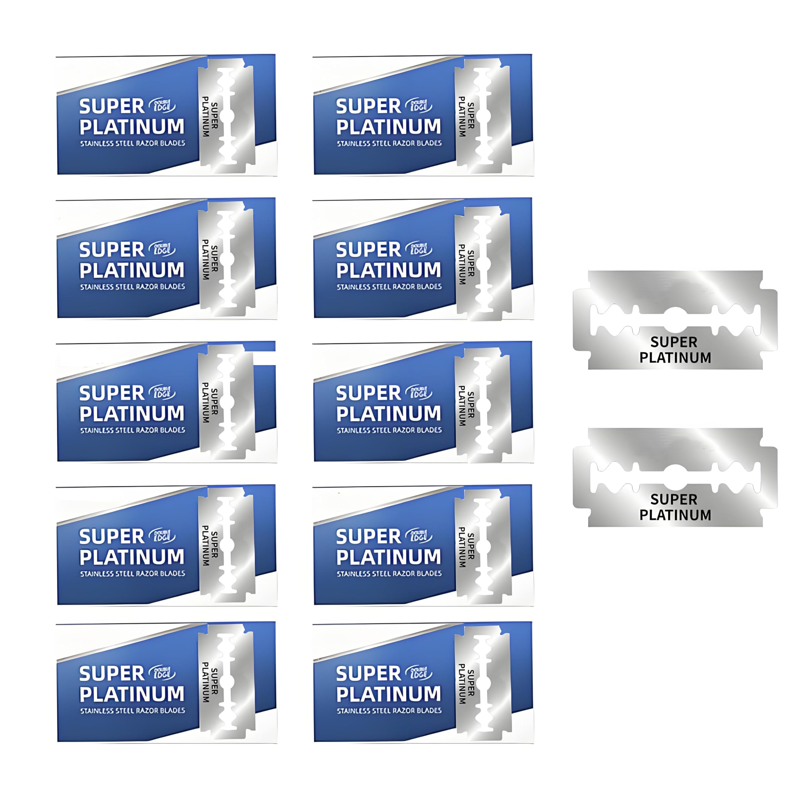 100 Count Double Edge Razor Blades- Men's Safety Razor Blades for Shaving - Platinum Stainless Steel Double sharp Shaving for men and women for a Smooth Clean