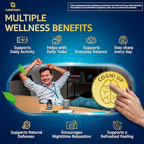 Miniatura 5 de Cápsulas orgánicas de suplemento de melena de león, 240 cápsulas de melena de león de hongos reales con hierba de ginkgo biloba, bacopa monnieri, L