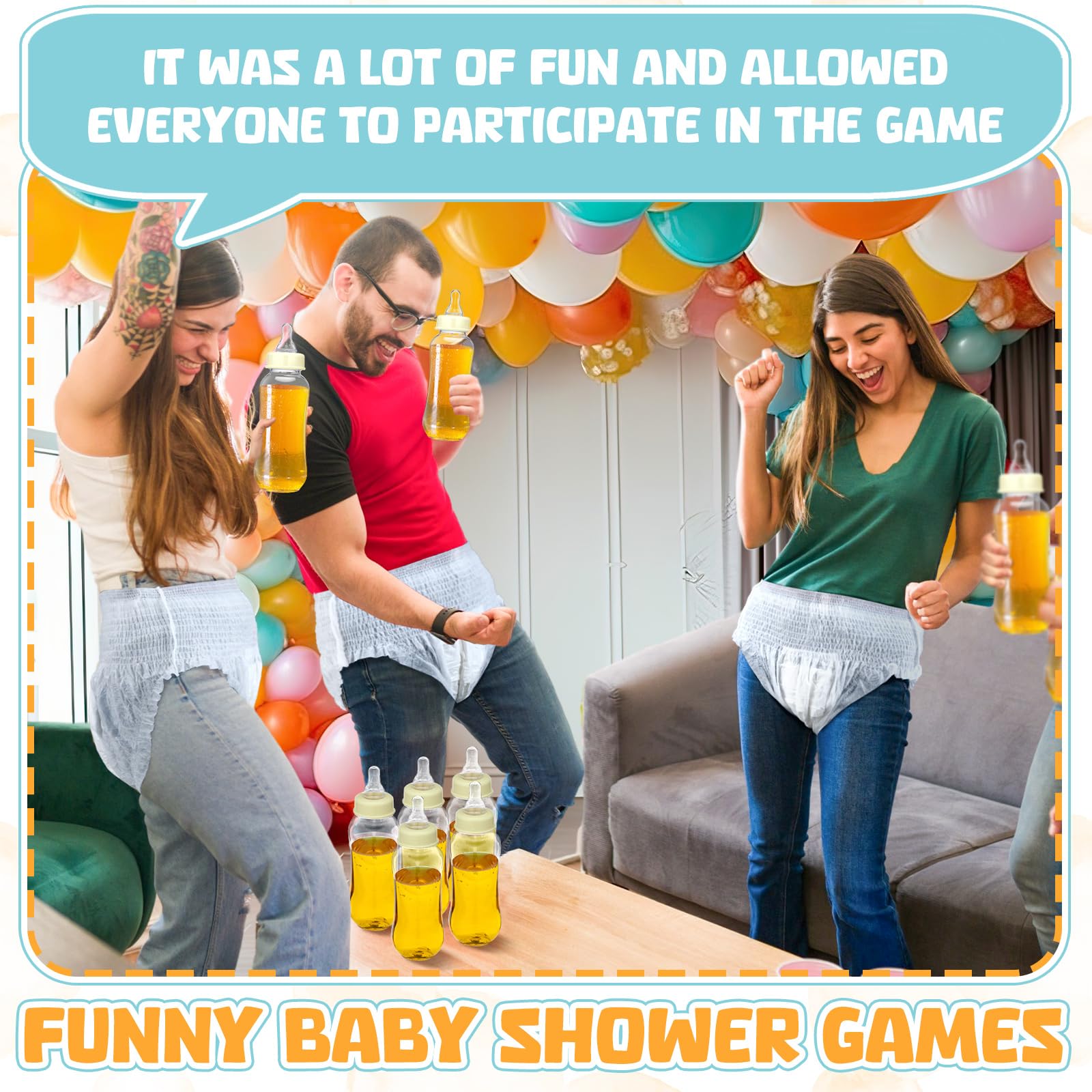 Hushee Set di 12 biberon per baby shower, in plastica, usa e getta, per rivelare il genere, per cambiare il pannolino, decorazione per giochi di gara (rosa)