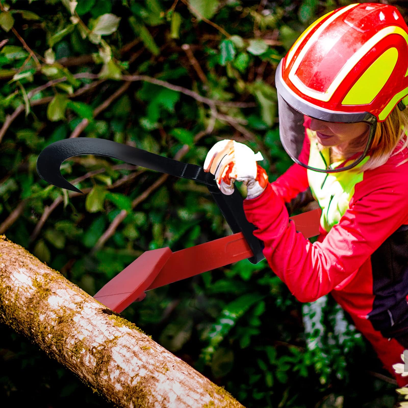 ACXIN Sollevatore per cascate degli alberi, 130 cm, sollevatore forgiato con gancio reversibile e impugnatura ergonomica antiscivolo, aiuto per la caduta degli alberi