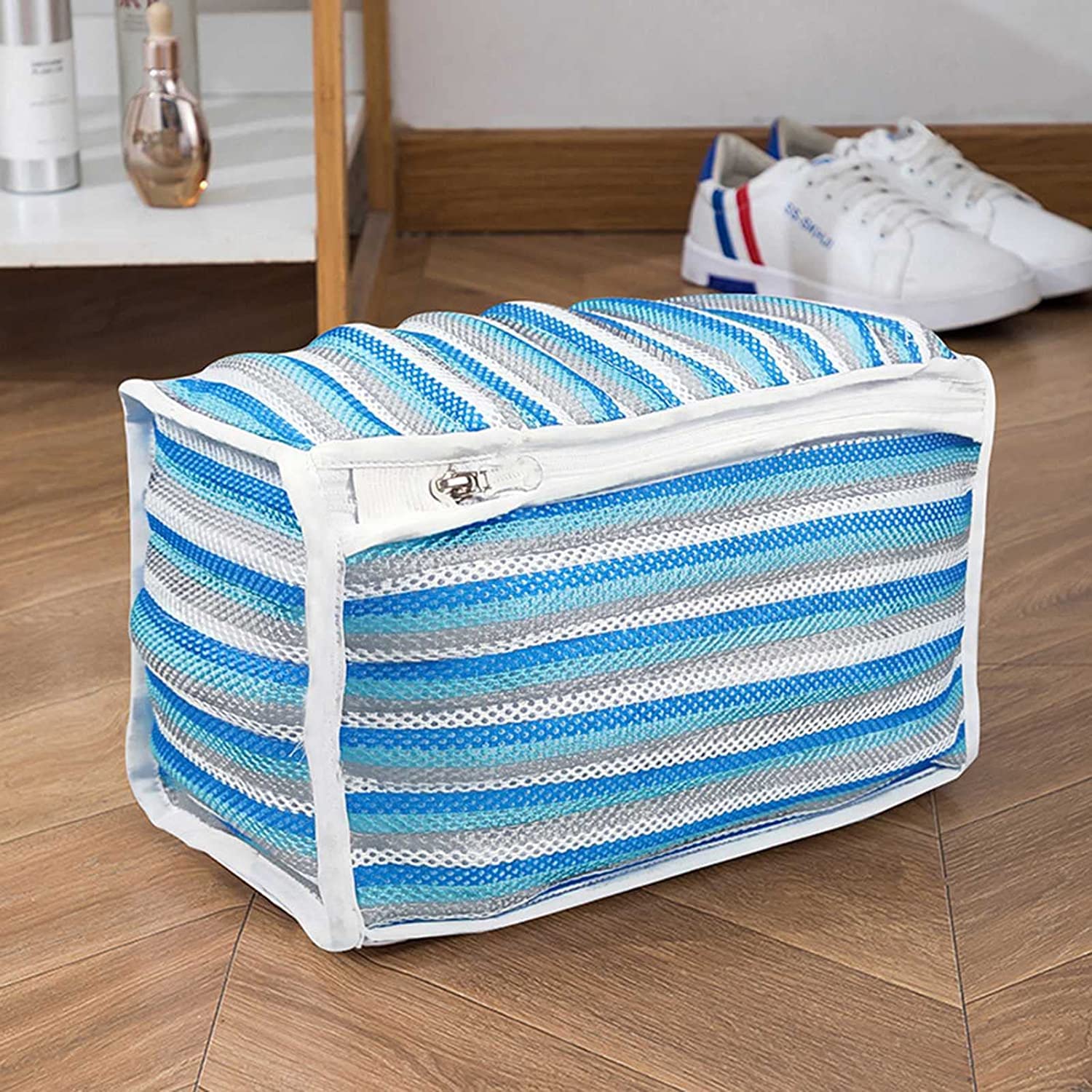 Bolso de lavandería de zapatos de 4 piezas, bolsa de secador de lavandería de malla, lavadora y bolsa de zapatos con cremallera for proteger la ropa delicada, adecuado for el almacenamiento y el viaje