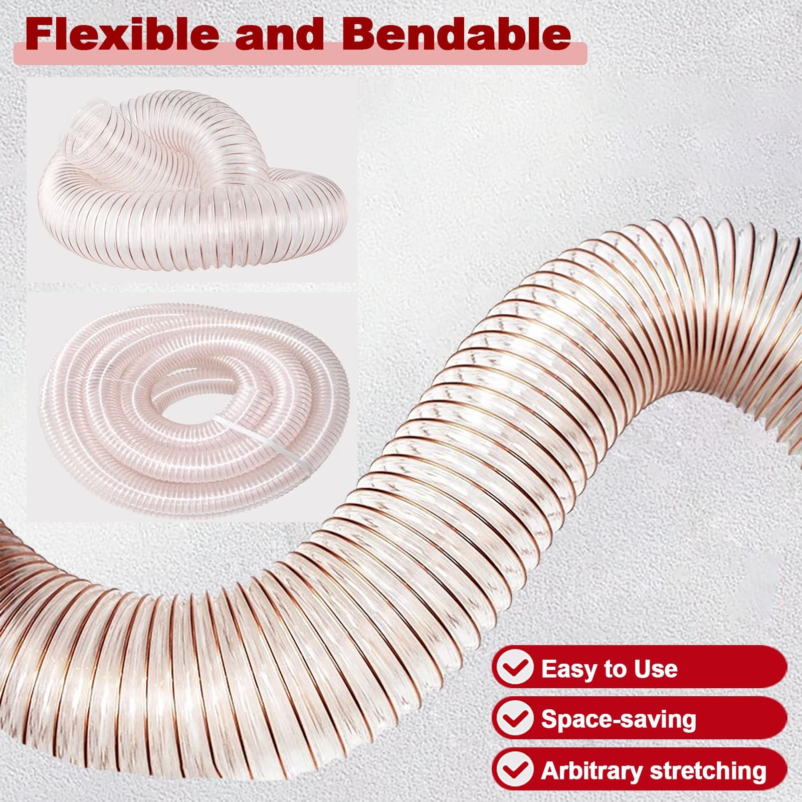 Tubo flessibile per la raccolta della polvere, tubo trasparente, tubo di estrazione commerciale per officina, filtro dell'aria per tende da coltivazione, lunghezza 10 m, diametro 190 mm