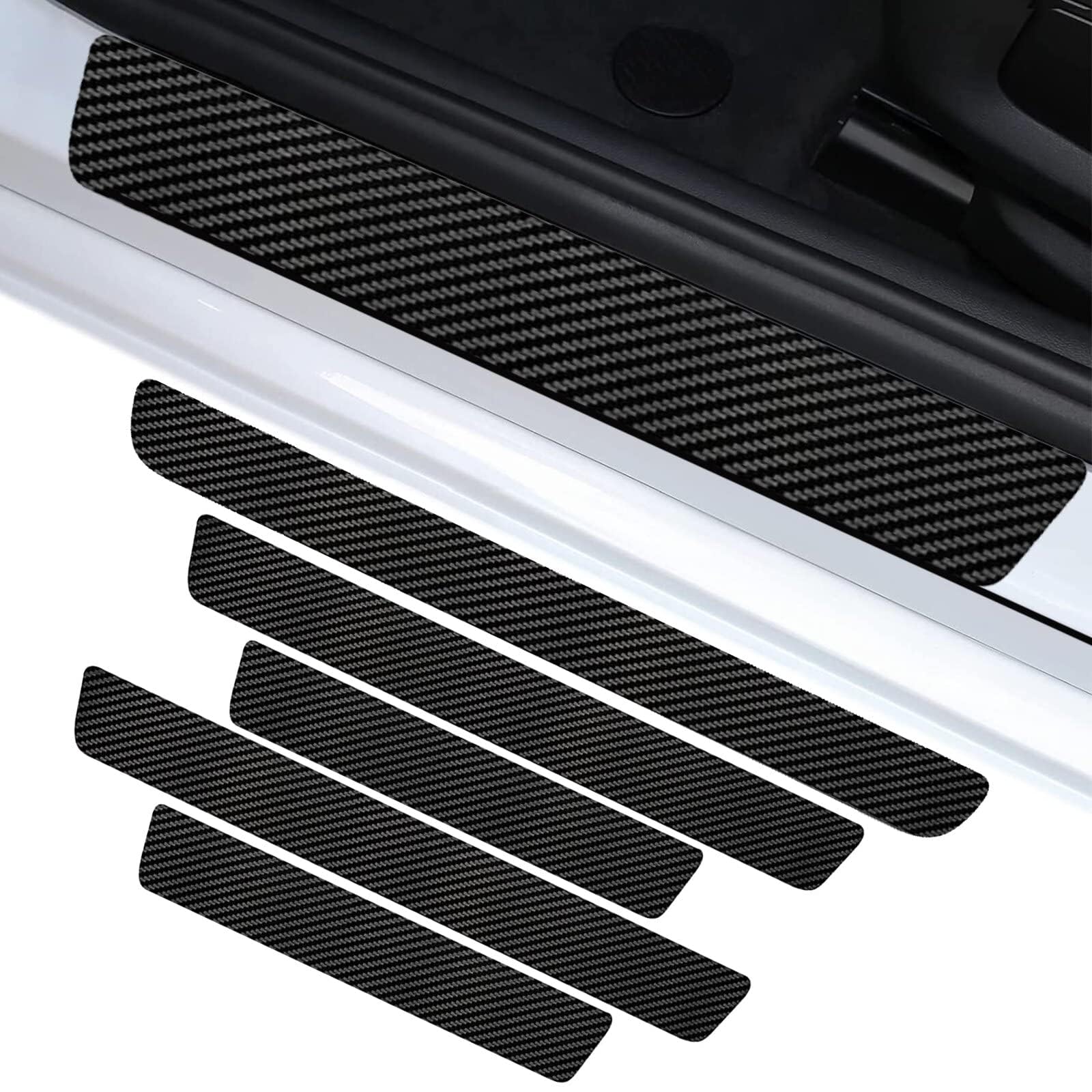 QIZUN 5Pcs Door Sill Protectors Kick Plates Accessories for Jeep Renegade 2015-2023, Scuff Guards Entry Sill Cover Trim Anti-Scratch Protection Film