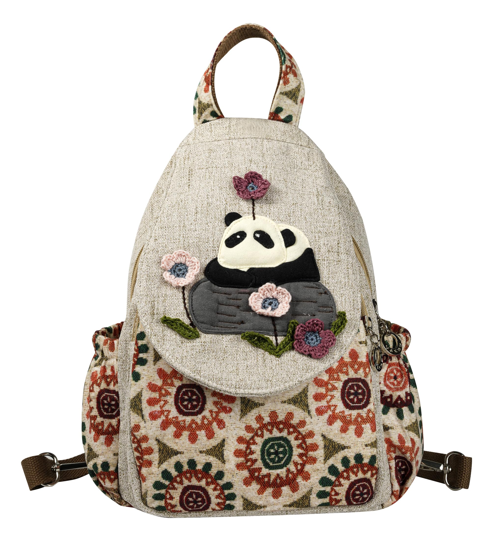 HUANGGUOSHU Bohemian Cotton and Linen Handwoven Backpack Cute Versatile for Women, Girls, and College Students Ideal Gift for Mother's Day, Birthdays,