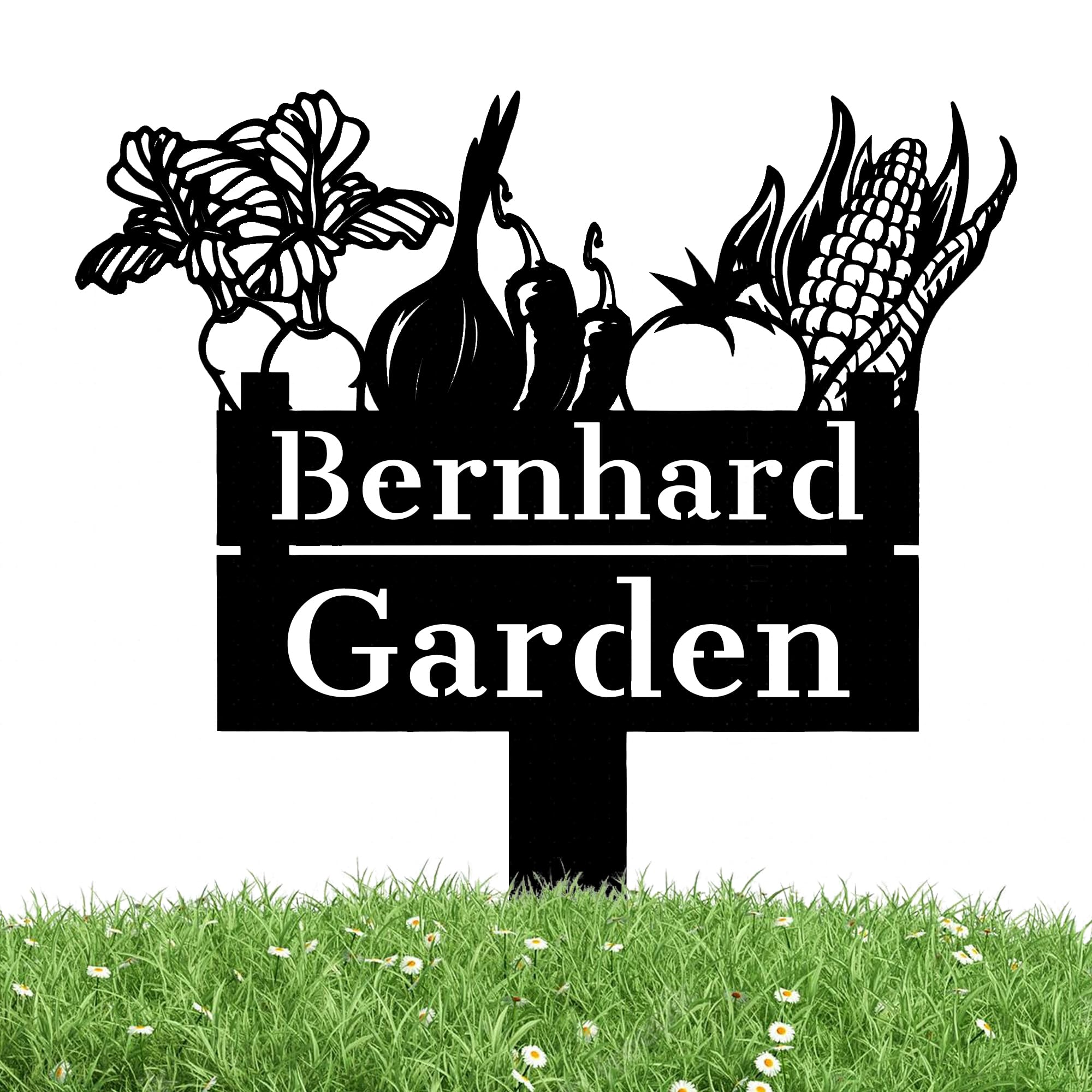 SJZUISL Personalized Garden Stake Metal Sign, Custom Garden Sign for Outside Gardening Gifts, Personalised Street Sign with Stake, House Address Numbers for Lawn