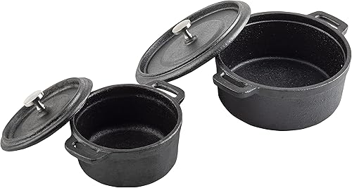 Miniatura 4 de Tablecraft Cocotte de 16 onzas con tapa, hierro fundido y perilla de acero inoxidable