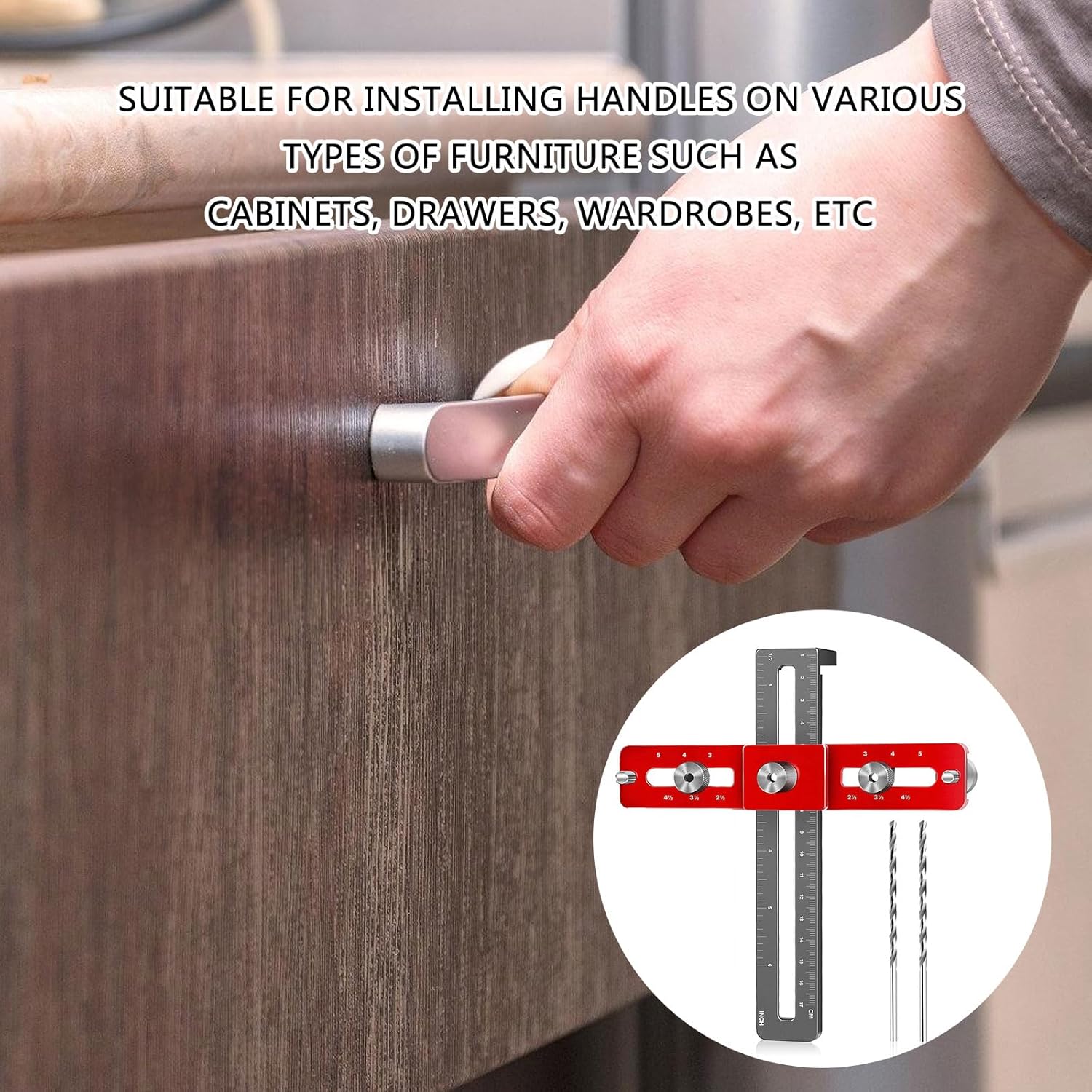 Cabinets Hardware Handle Jigs Aluminum Cabinet Template Tool Woodworking Drilling Hole Doweling Guide Puncher Locator