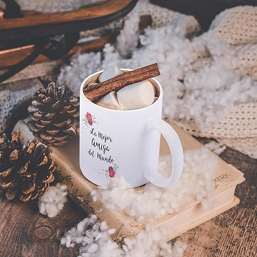 Miniatura 6 de 3dRose Floral La Mejor Amiga del Mundo - Mejor Amiga Española del Mundo - Tazas (mug_312380_1)