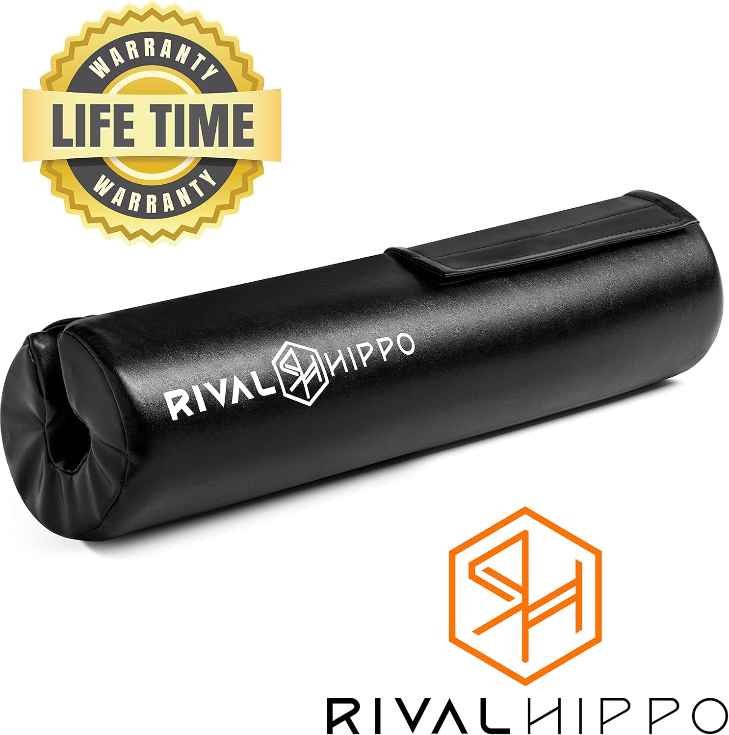 Premium Hip Thrust and Squat Pad - Non-Slip Barbell Pad for Comfortable Squats, Lunges, Glute Bridges; Built-In Safety Straps, Reinforced PU Leather Cover - Olympic Bar and Smith Machine